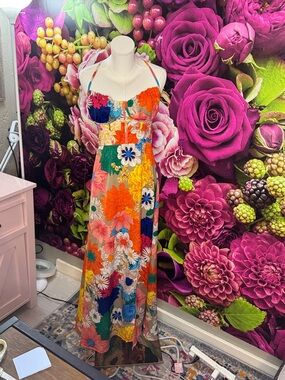 Floral Maxi Sundress in Orange & Multi